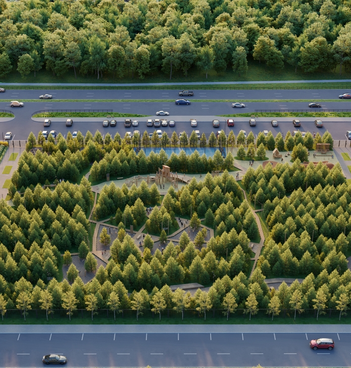Хвойный сквер прямо во дворе дома Хвойный сквер прямо во дворе дома