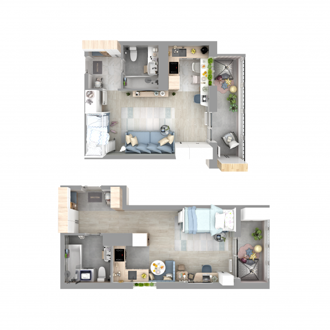  Просторная студия, учитывающая потребности не только взрослого, но и маленького жителя