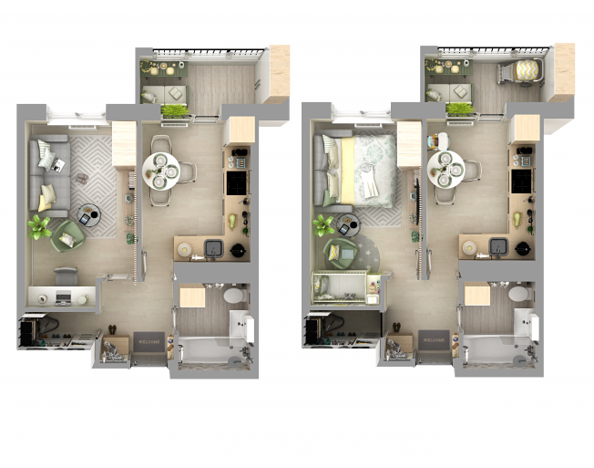 Комплектация «Смарт Дуэт» легко трансформируется под вашу новую жизнь. 