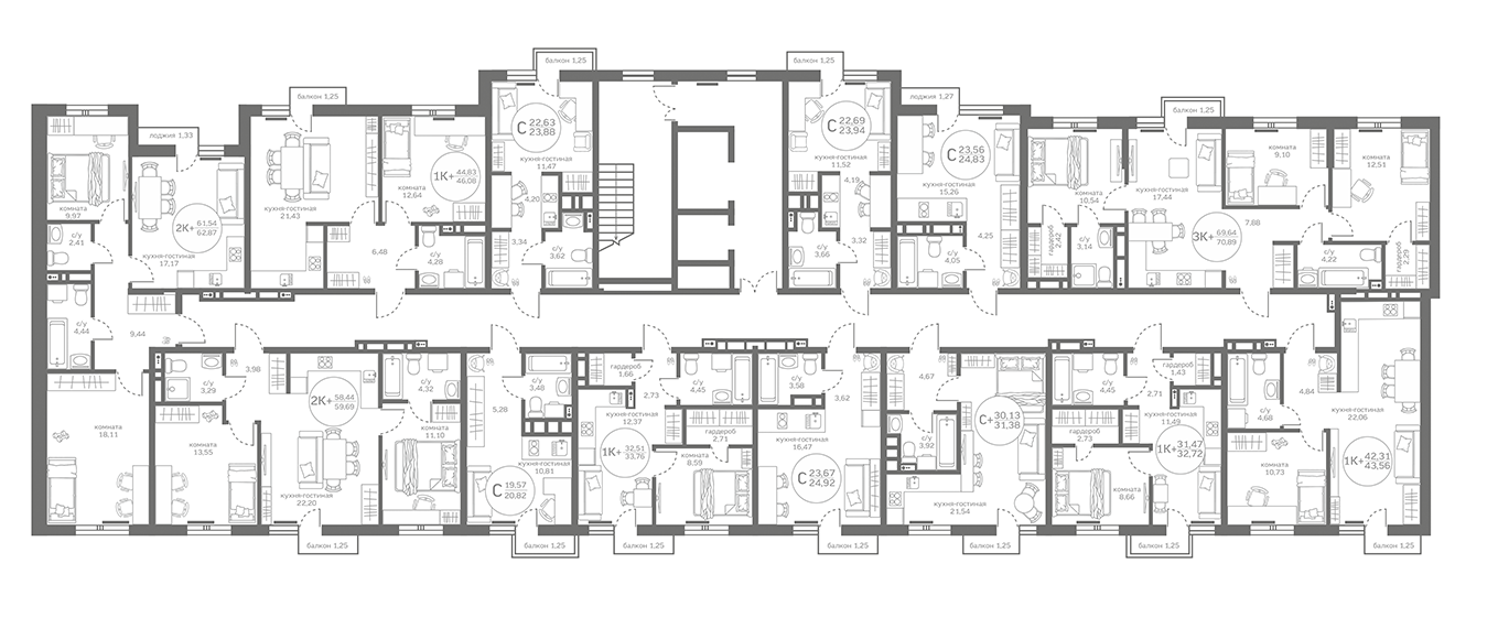Место квартиры на этаже