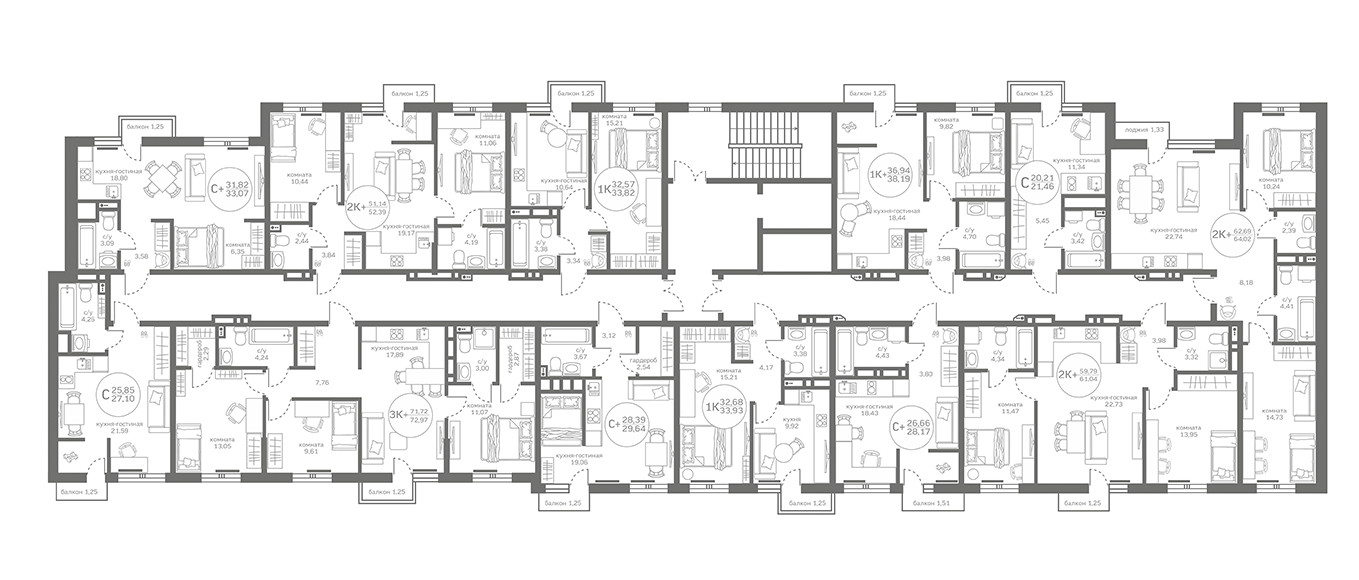 Место квартиры на этаже